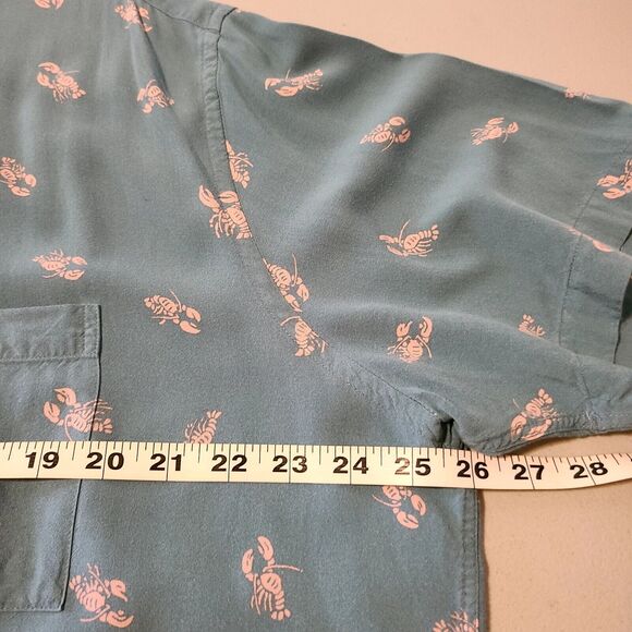 Campia Moda Mens Hawaiian Button Up Shirt Blue w Pink Lobsters Size XXL - Picture 5 of 9